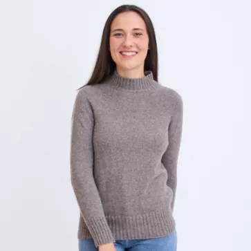 Pull laine de yack col cheminée pour femme 
